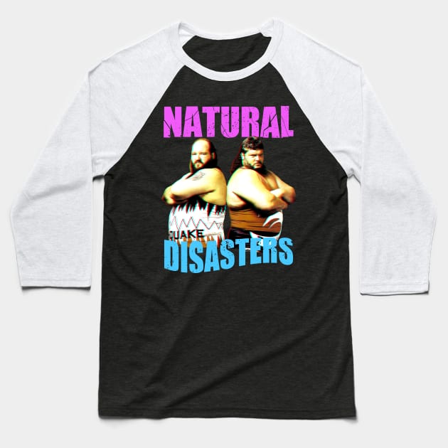 Earthquake and Typhoon, Natural Disasters Baseball T-Shirt by RetroVania